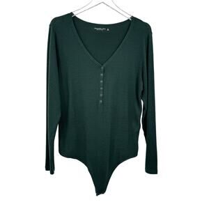Abercrombie & Fitch Dark Green Long Sleeve Blouse